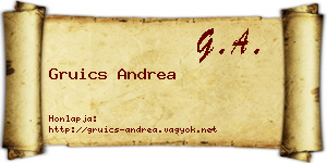 Gruics Andrea névjegykártya